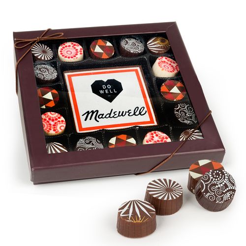 Personalized Add Your Logo Gourmet Belgian Chocolate Truffle Gift Box (17 pieces)