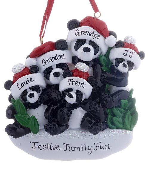 Personalized Panda Bear Family of 5