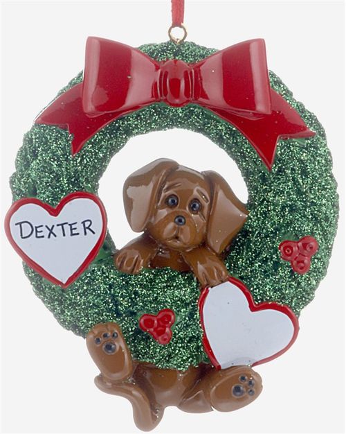 Personalized Dog Wreath (Brown Dog)