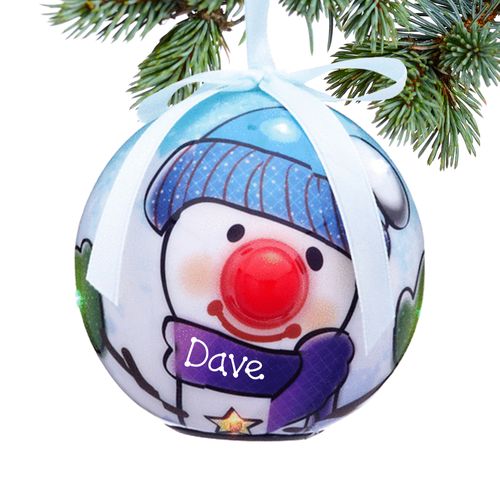 Personalized Blue Snowman