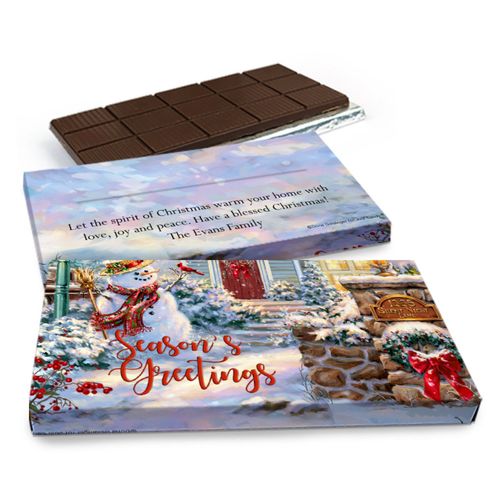 Deluxe Personalized Christmas Silent Night Lane Chocolate Bar in Gift Box (3oz Bar)