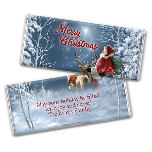 Personalized Chocolate Bar Wrappers Only - Christmas Starry Night Santa