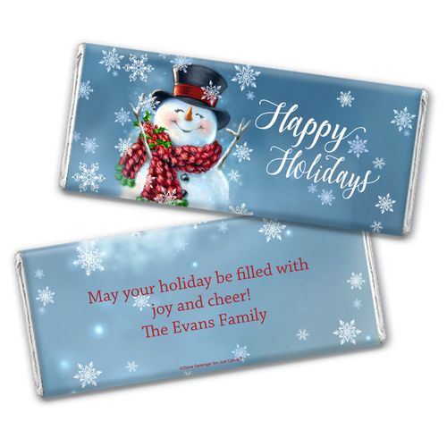 Personalized Chocolate Bar Wrappers Only - Christmas Jolly Snowman
