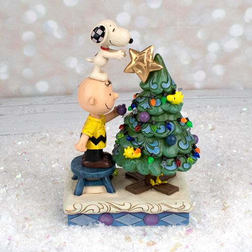 Jim Shore Peanuts Charlie Brown And Snoopy Tabletop Holiday Ornament