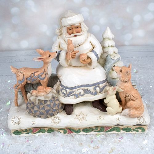 Jim Shore Woodland Santa Sitting Tabletop Holiday Ornament