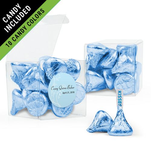 Personalized Boy First Communion Favor Assembled Clear Box Filled with Hershey's Kisses