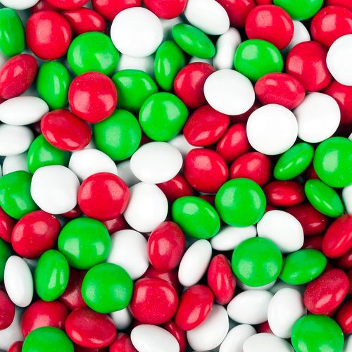 Just Candy Milk Chocolate Minis Red, Green & White Mix 2lb Bag