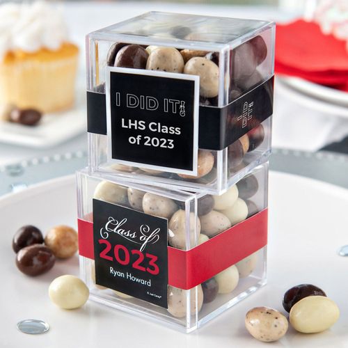 Personalized Graduation JUST CANDY® favor cube with Premium New York Espresso Beans