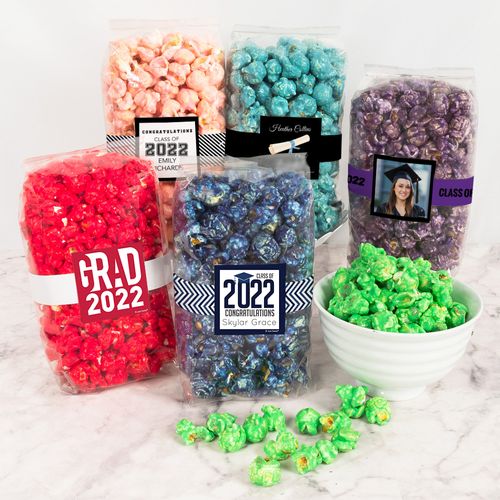 Personalized Graduation Candy Coated Popcorn 8 oz Bags