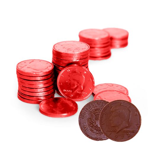 Fresch Milk Chocolate Coins Apple Red Foil