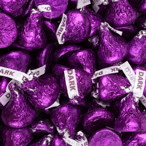 Hershey's Kisses Dark Chocolate Purple Foil Candy