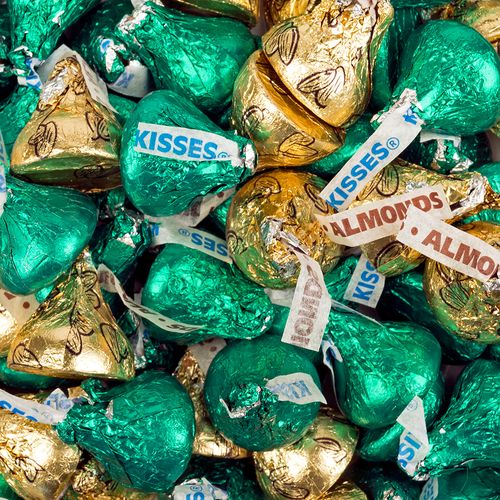 Hershey's Kisses Green & Gold Foil Candy