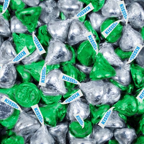 Hershey's Kisses Green & Silver Foil Candy