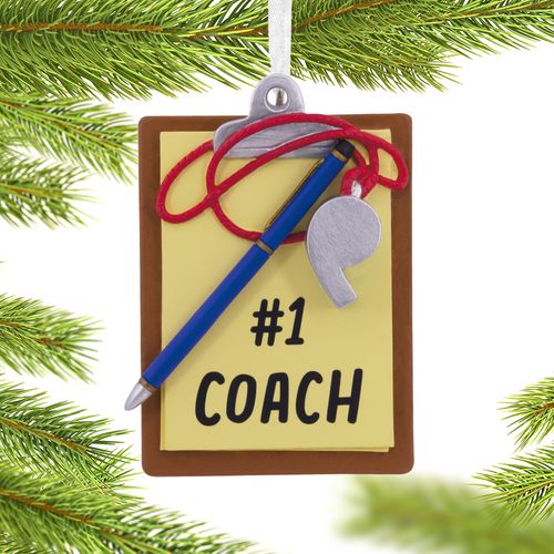 Hallmark #1 Coach Clipboard Holiday Ornament