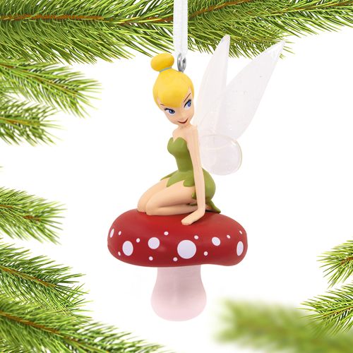 Hallmark Disney Tinkerbell On Mushroom Holiday Ornament