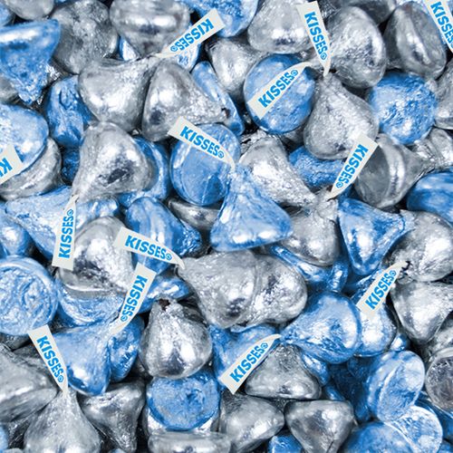 Hershey's Kisses Light Blue & Silver Foil Candy