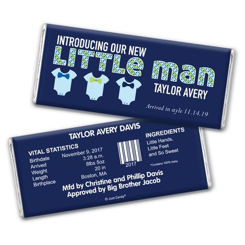 Baby Boy Announcement Personalized Chocolate Bar