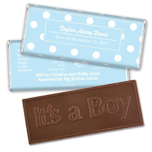 Prince DotsEmbossed It's a Boy Bar Personalized Embossed Chocolate Bar Assembled