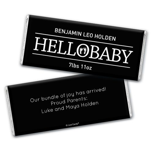 Personalized Hello Baby Birth Announcement Hershey's Chocolate Bar & Wrapper