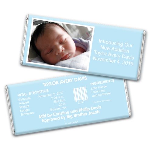 Baby Boy Snapshot Personalized Candy Bar - Wrapper Only
