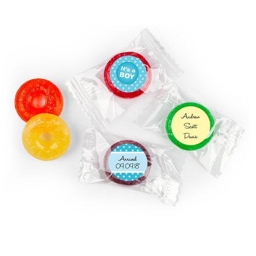 He Has Arrived Personalized Baby Boy LifeSavers 5 Flavor Hard Candy Assembled