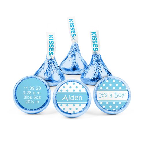 Personalized Boy Birth Announcement Prince Dots Hershey's Kisses