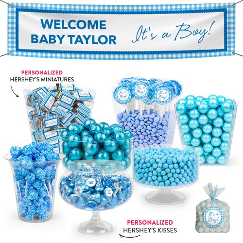 Personalized Birth Announcement It's a Boy Deluxe Candy Buffet