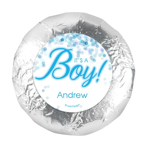 1.25in Stickers - Personalized Boy Birth Announcement Bubbles (48 Stickers)