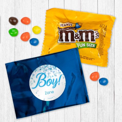 Personalized Boy Birth Announcement It's A Boy Bubbles - Peanut M&Ms