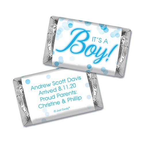 Personalized Hershey's Miniatures - Boy Birth Announcement Bubbles