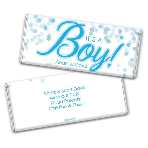 Personalized Bubbles Baby Boy Birth Announcement Hershey's Chocolate Bar Wrappers