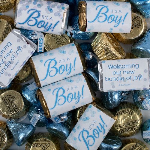 It's a Boy Hershey's Miniatures, Kisses and Reese's Peanut Butter Cups