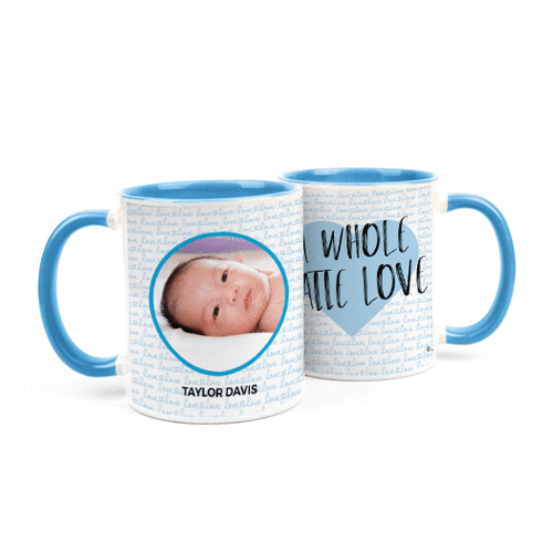 Personalized Baby Boy Announcement Latte Love 11oz Mug
