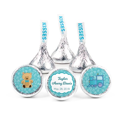 Personalized Boy Birth Announcement Teddy Bear Hershey's Kisses