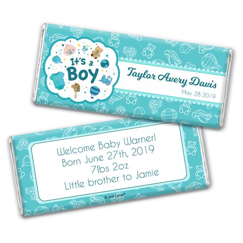 Personalized Boy Birth Announcement Bundle of Joy Chocolate Bar & Wrapper