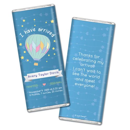Personalized Boy Birth Announcement I Have Arrived Chocolate Bar & Wrapper