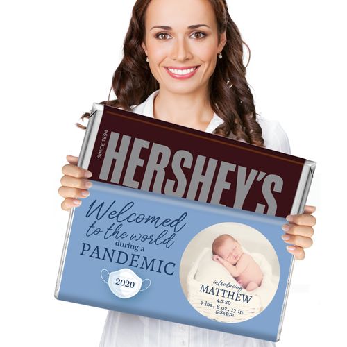 Pandemic Boy Baby Announcements Personalized 5lb Hershey's Chocolate Bar (5lb Bar)