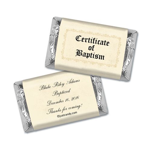 Baptism Certificate Personalized Miniature Wrappers