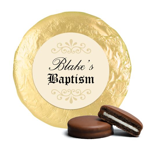 Baptism Certificate Milk Chocolate Covered Oreo Cookies Assembled