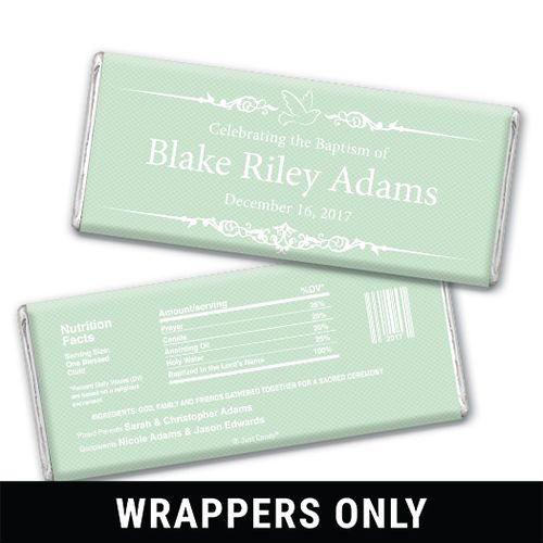 Blessed Baptism Personalized Candy Bar - Wrapper Only