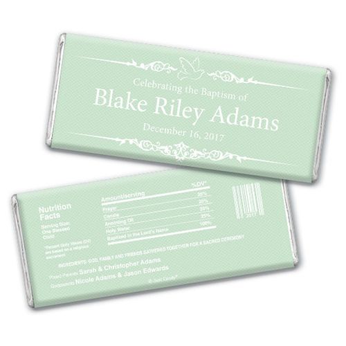 Baptism Personalized Hershey's Milk Chocolate Bar Dove Frame Message