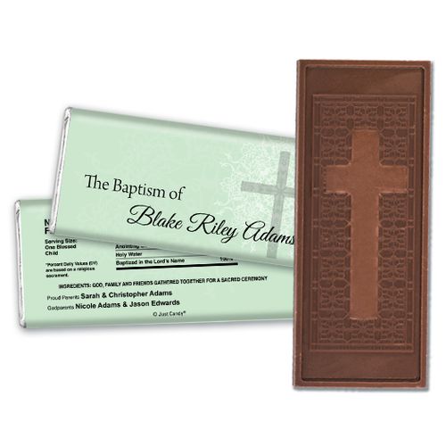 Baptism Personalized Embossed Cross Chocolate Bar Holy Cross