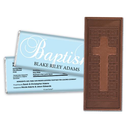 First Sacrament Personalized Embossed Cross Chocolate Bar