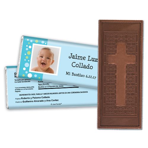 Puntos Coloridos Personalized Embossed Cross Chocolate Bar