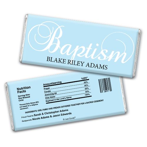 Baptism Personalized Chocolate Bar First Sacrament