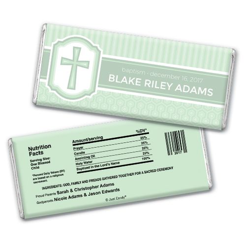 Classic Baptism Personalized Hershey's Bar Assembled