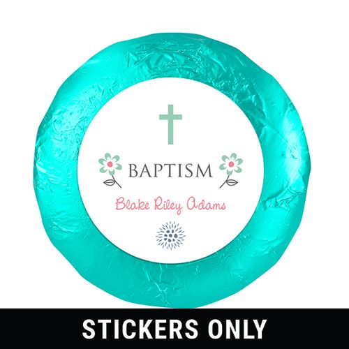 Blooming Life Baptism Favors 1.25" Sticker (48 Stickers)