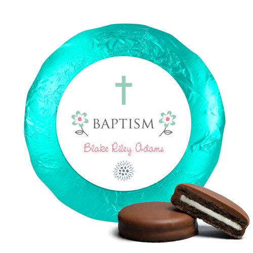 Blooming Life Baptism Favors Milk Chocolate Covered Oreo Cookies Assembled