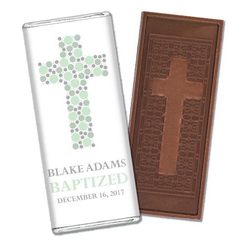 Stepping Stones Baptism Personalized Embossed Cross Chocolate Bar