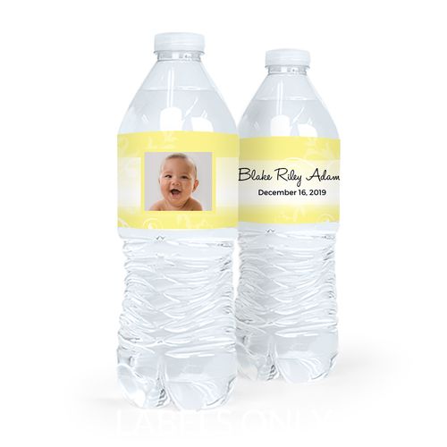Personalized Girl Baptism Cross and Scroll Water Bottle Labels (5 Labels)